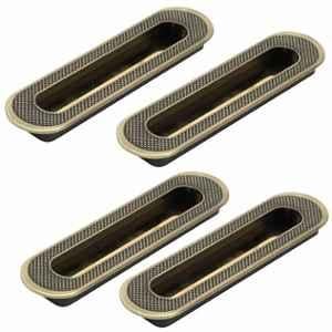 Plantex Sliding Door Handle/Concealed Handle for Sliding Door/160mm Concealed Handle for Wardrobe/Kitchen Cabinet - Pack of 4 (Brass Antique)