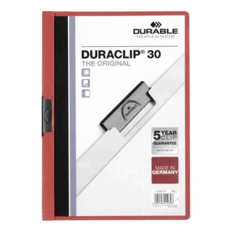 Durable Duraclip 30 A4 Red Clip Folder, 2200-03
