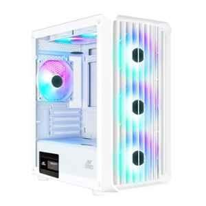 Ant Esports 205 Mini 6F White Mini Tower Gaming Cabinet with Pre-Installed 6 ARGB Fans