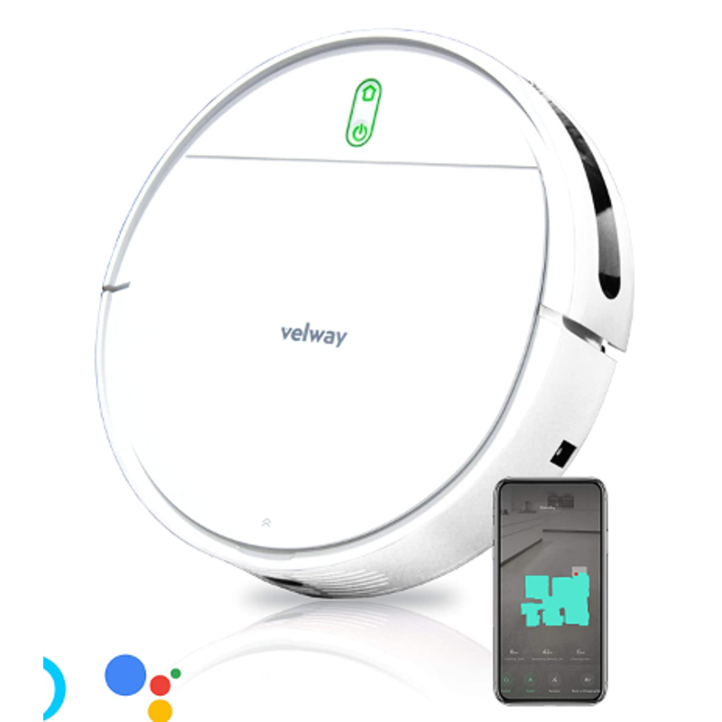 ILife 3200mAh Velway V8s Smart Robotic Vacuum Cleaner with WiFi Connected Compatible with Alexi and Google Home