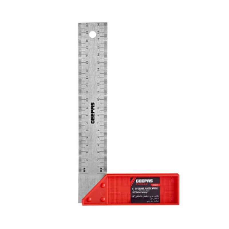 Geepas 8 inch Stainless Steel Try Square with Handle, GT59070
