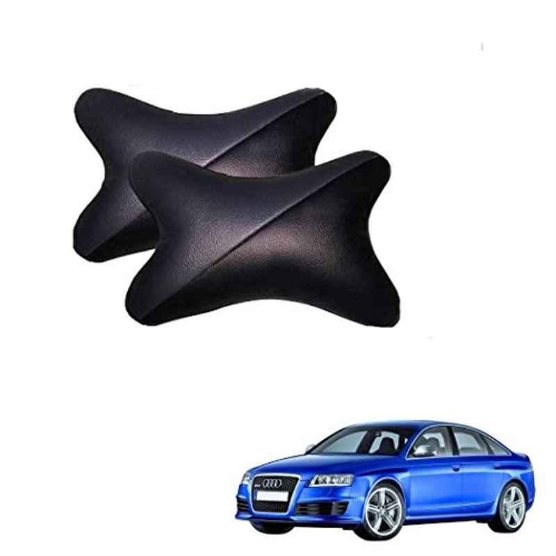 Kozdiko 2 Pcs Memory Foam Grey & Black Car Neck Rest Cushion Pillow Set for Audi RS 6