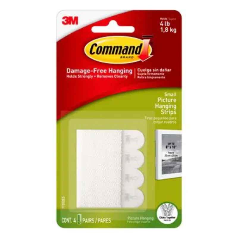 3M Command 8 Pcs Small White Picture Hanging Strips, 17202ES