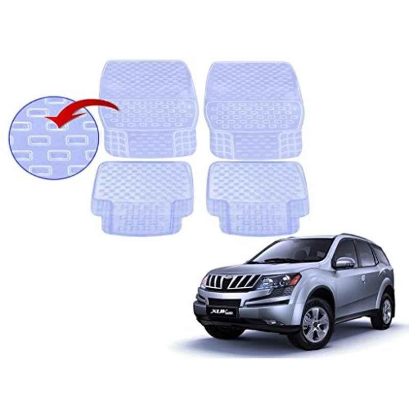 Kozdiko 93043 4 Pcs Rubber & PVC Clear Car Floor Mat Set for Mahindra XUV