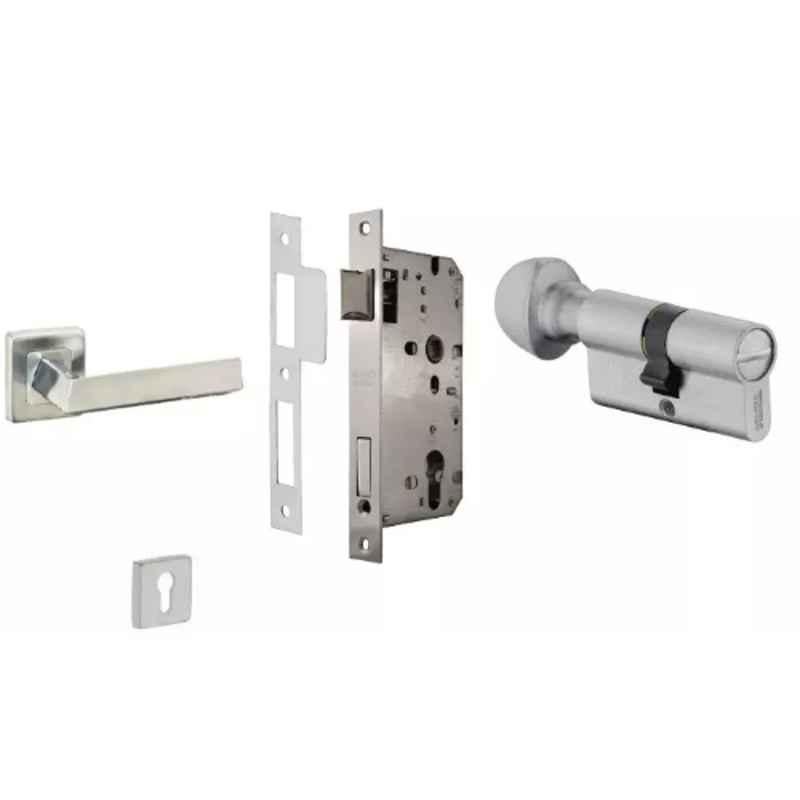 Dorset ML Series Fabio 60mm Stainless Steel Silver Chrome Finish Door Handle Lock Set with Coin & Knob
