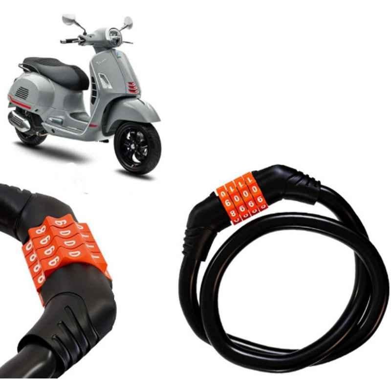 Auto Pearl Black & Orange 4 Digit Anti-Theft Combination Number Lock for GTS Super 300
