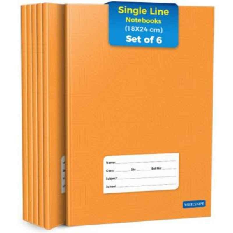 Target Publications A5 176 Pages Brown Ruled Single Line Notebook with Soft Cover (Pack of 6)