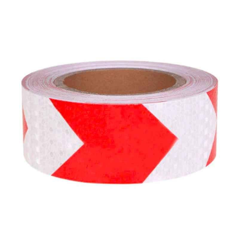 Toyvian 5x2200cm PVC Red & White Reflective Safety Warning Tape, 2O-V18E-160M