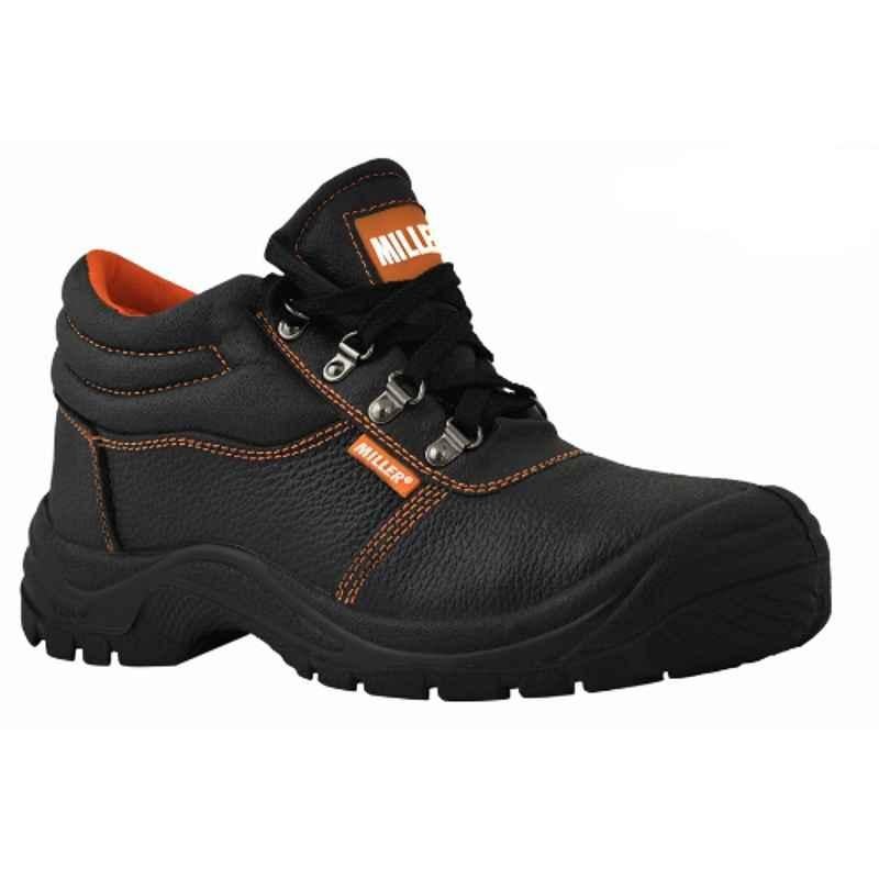 Miller MCC Leather Black Safety Shoes, Size: 43