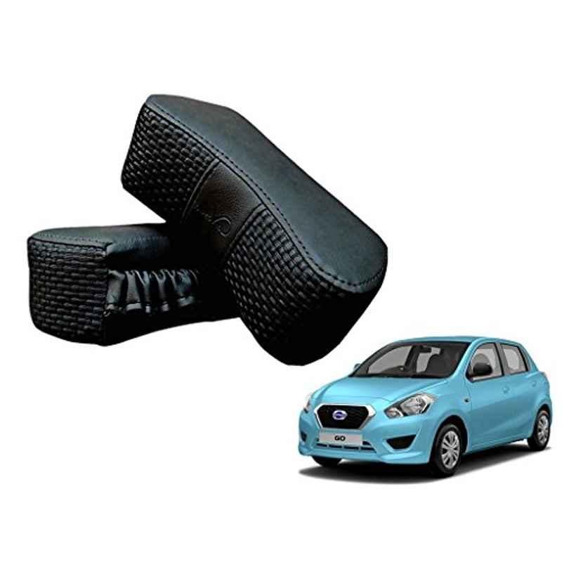 Kozdiko 2 Pcs Memory Foam Black Luxurious Neck Rest Set for Datsun Go, koz_41367
