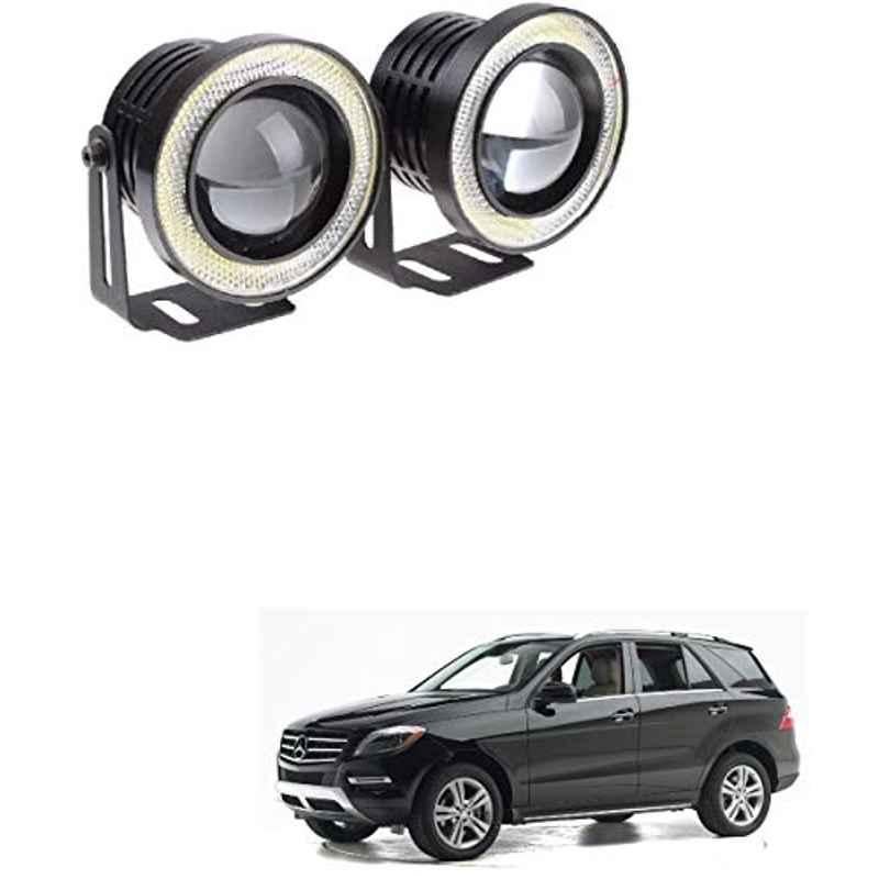 Kozdiko 2 Pcs 15W 3.5 inch High Power White LED Projector COB Fog Light Set with White Angel Eye Ring for Mercedes Benz M-Class, koz_72483