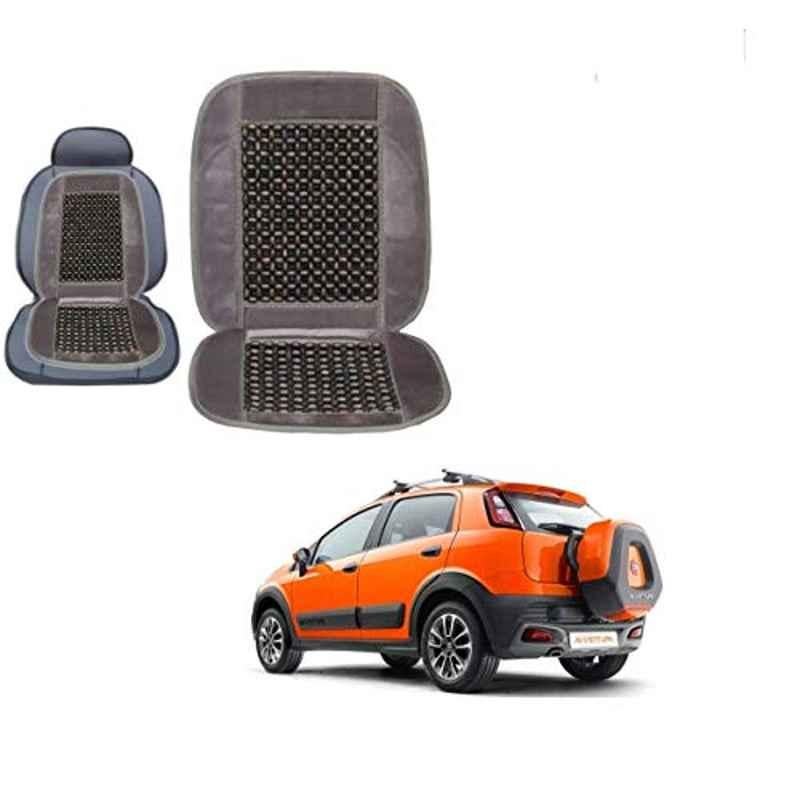 Kozdiko Wooden Bead Seat with Grey Velvet Border for Fiat Avventura