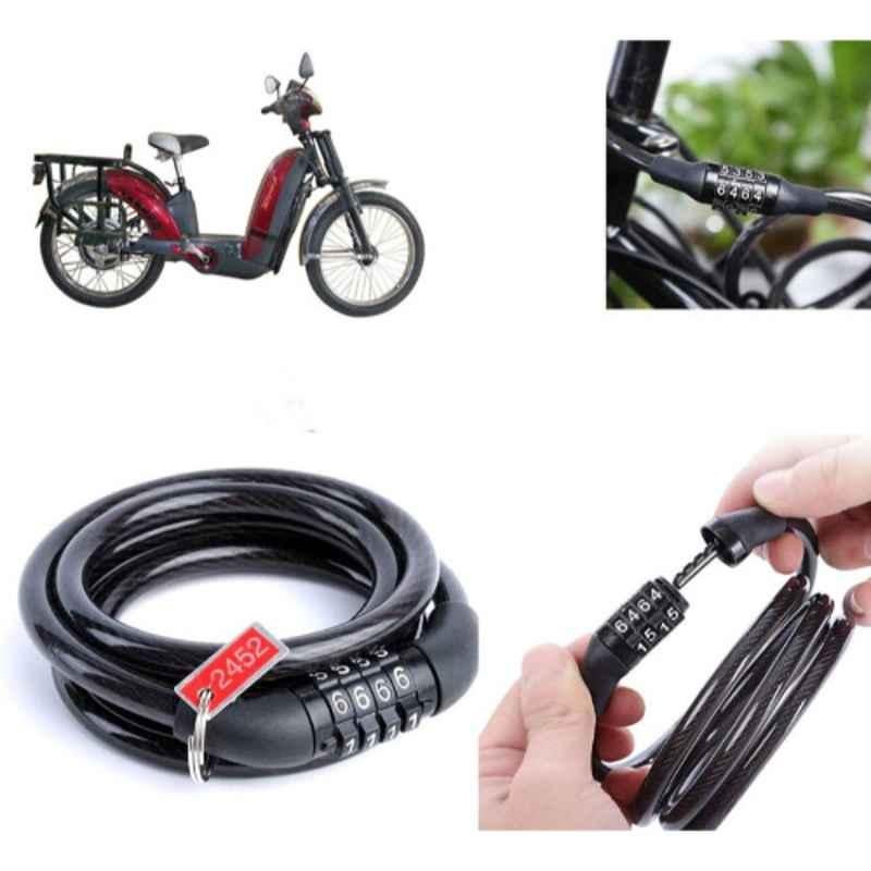 Auto Pearl PVC & Plastic Black Combination Cable Lock for Electric Zippy, 637