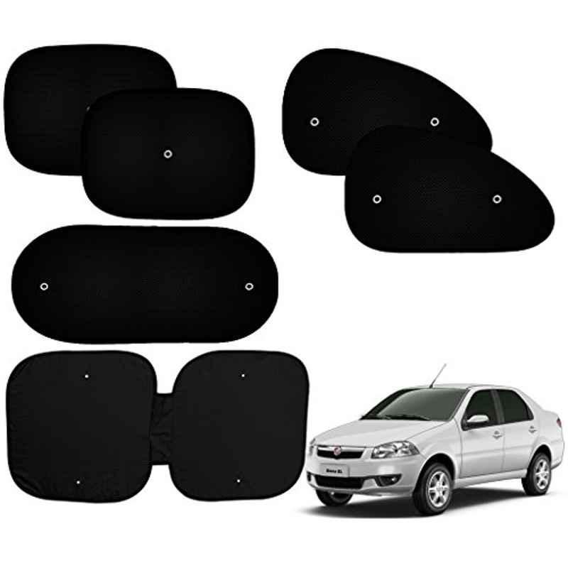 Auto Pearl 6 Pcs PVC & Mesh Black Window, Front & Rear Sun Shade Set for Toyota Sienna