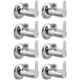 Zesta Flora Stainless Steel Chrome Finish Angle Valve with Wall Flange (Pack of 8)