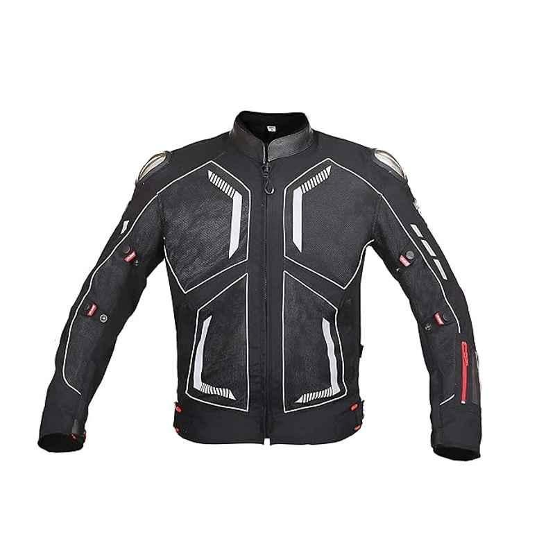 Biking Brotherhood Leather Collar with Soft Neoprene Inner Spiti Jacket, Size: Small