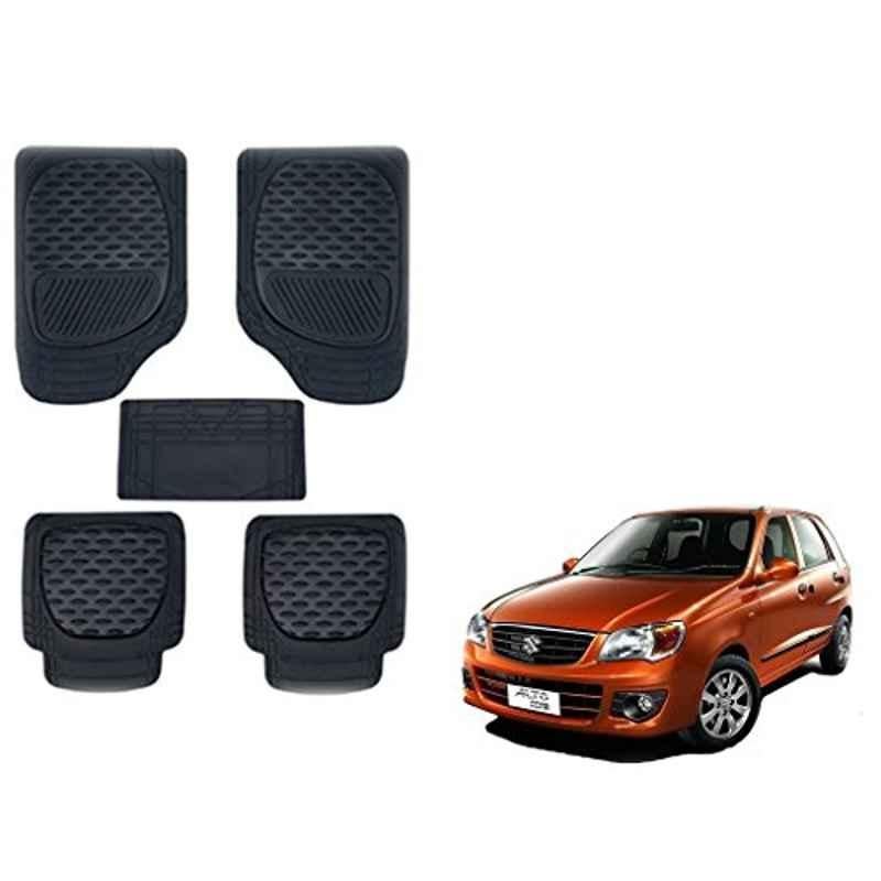 Kozdiko 6255TW 5 Pcs PVC & Rubber Black Car Mat Set for Maruti Suzuki Alto K10