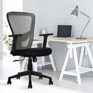 Rose Teesla Mesh Grey & Black Medium Back Ergonomic Chair
