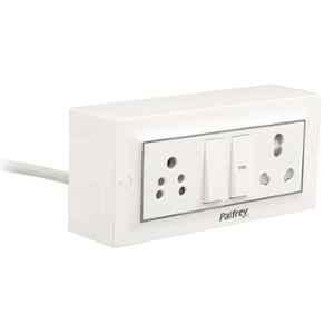 Palfrey 16A/20A 2 Socket White Polycarbonate Electric Extension Board with 2 Switch & 10m Wire, 51610