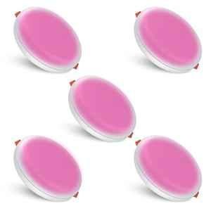 Fybros Roso 8W Polycarbonate Pink Round Junction LED Downlight, FLS5342E (Pack of 5)