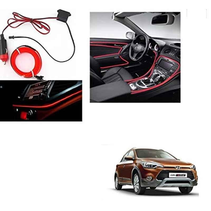 Kozdiko 12V Red Car Interior Decor Neon Strip Light for Hyundai i20 Active