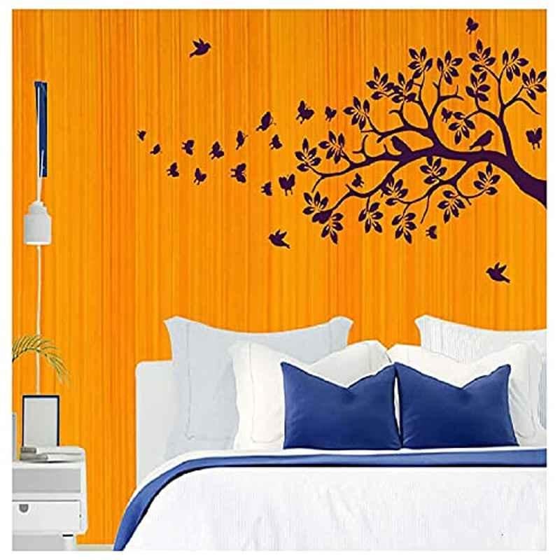 Kayra Decor 60x83 inch PVC Latest Butterflies, Birds & Tree Wall Design Stencil, KDS80052
