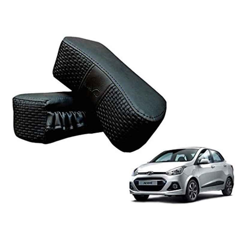 Kozdiko 2 Pcs Memory Foam Black Luxurious Neck Rest Set for Hyundai Xcent, koz_41664