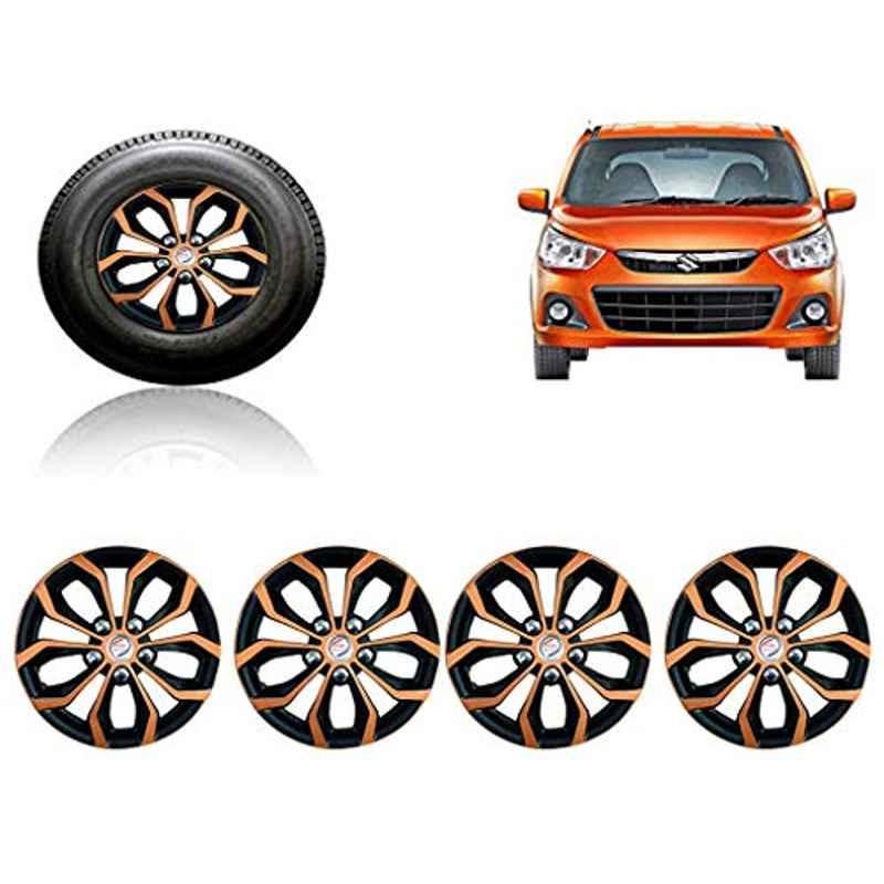 Auto Pearl 4 Pcs 13 inch ABS Black & Copper Car Wheel Cover Set for Maruti Suzuki Alto K10 New