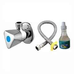 Fastgear Triangle Stainless Steel Silver Chrome Finish Bathroom Faucet Set, FG2355
