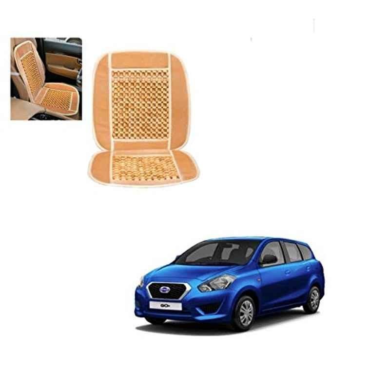 Kozdiko Wooden Bead Seat with Beige Velvet Border for Datsun Go+