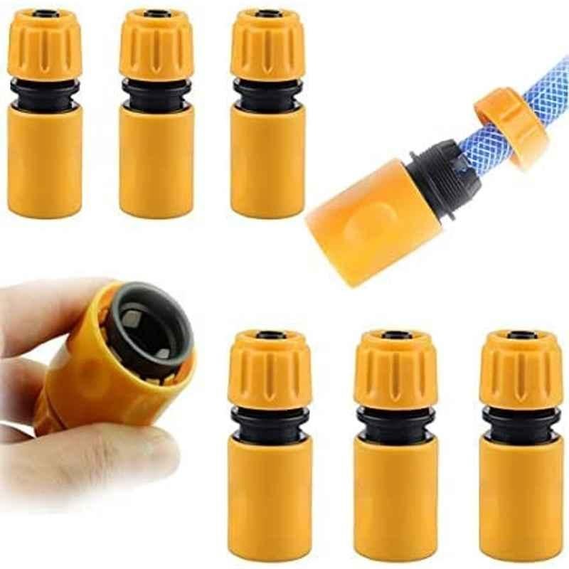 Abbasali Hose End Connector, Hose Pipe End Quick Connect Fitting For 1/2 inch Hosepipe Tap End Quick Connector, Garden Irrigation Hose Pipe Quick Connectors Adaptors Garden Tools, 6 Pack