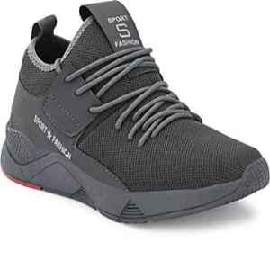 Wonker SR-6413 Synthetic Leather Steel Toe Grey Work Safety Shoes, Size: 8