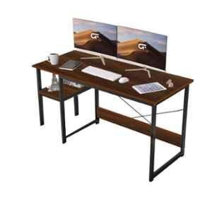 Kawachi 47 inch Large Wenge Brown Writing Table with 2-Tier Reversible Storage Shelves, KAW_KW41-WENGE-BROWN