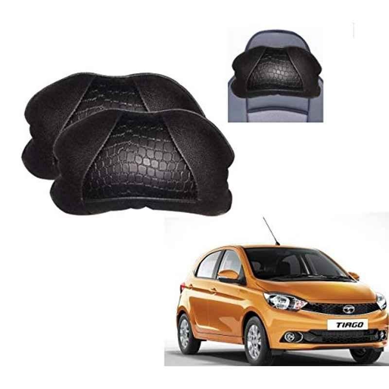 Kozdiko 2 Pcs Black Neck Rest Cushion Pillow Set for Tata Tiago