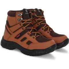 Ozarro Genuine Leather Steel Toe Tan Safety Shoes, S4450, Size: 9