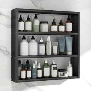 Plantex inch Alloy Steel Black Powder Coated Finish Wall Mounted Bathroom Shelf