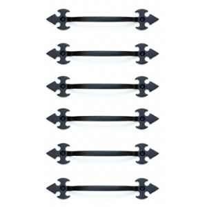 Mix & Match Trishul 7 inch Cast Iron Black Matte Finish Cabinet Pull Handle for Wardrobe, Cupboard & Window (Pack of 6)