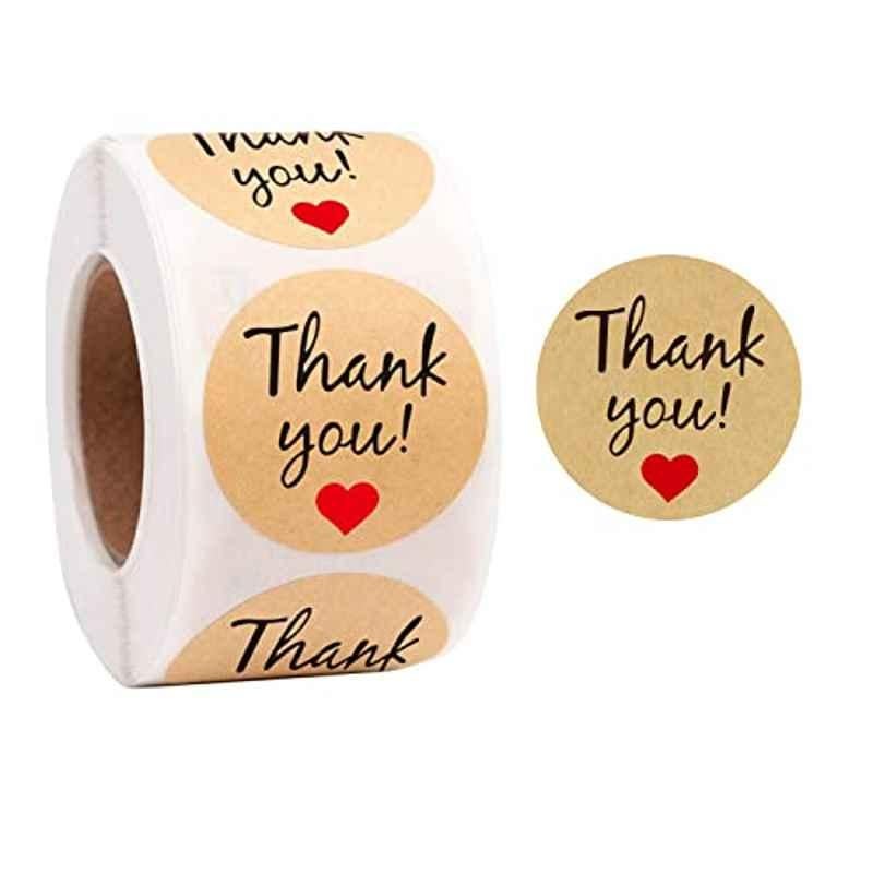 Rubik 1000 Stickers Neon Orange Thank You Smiley Emoji Labels Sticker Roll (Pack of 2)