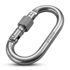 Aviraz 18mm Mild Steel Silver Carabiner for Industrial Safety, Fall Protection, Rescue & Rope Access, AZKS602