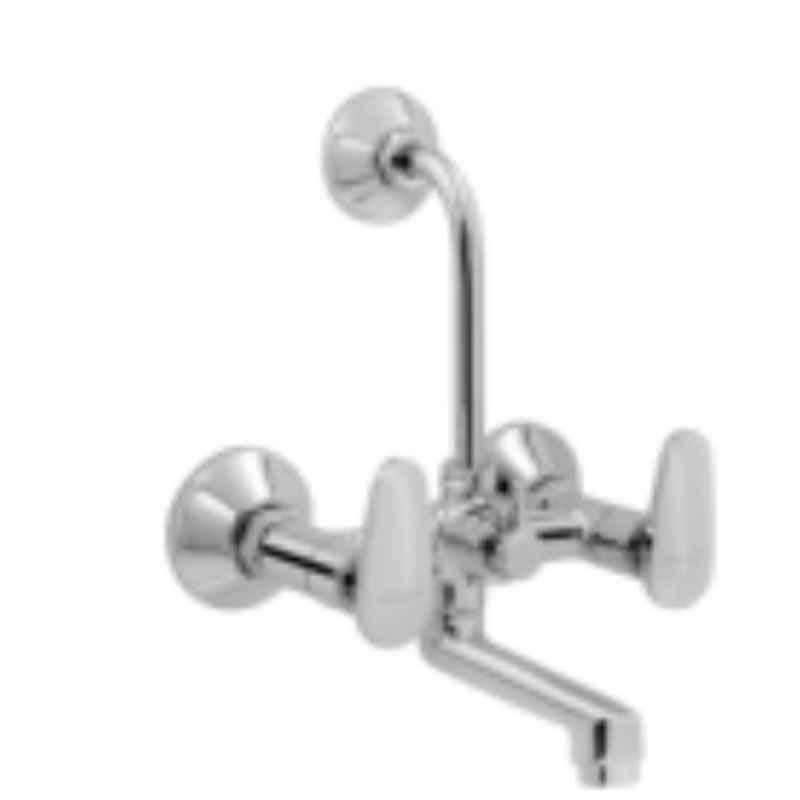Somany Spanda Brass Chrome Finish Wall Mixer with 115mm Long Bend Pipe, 272200440011