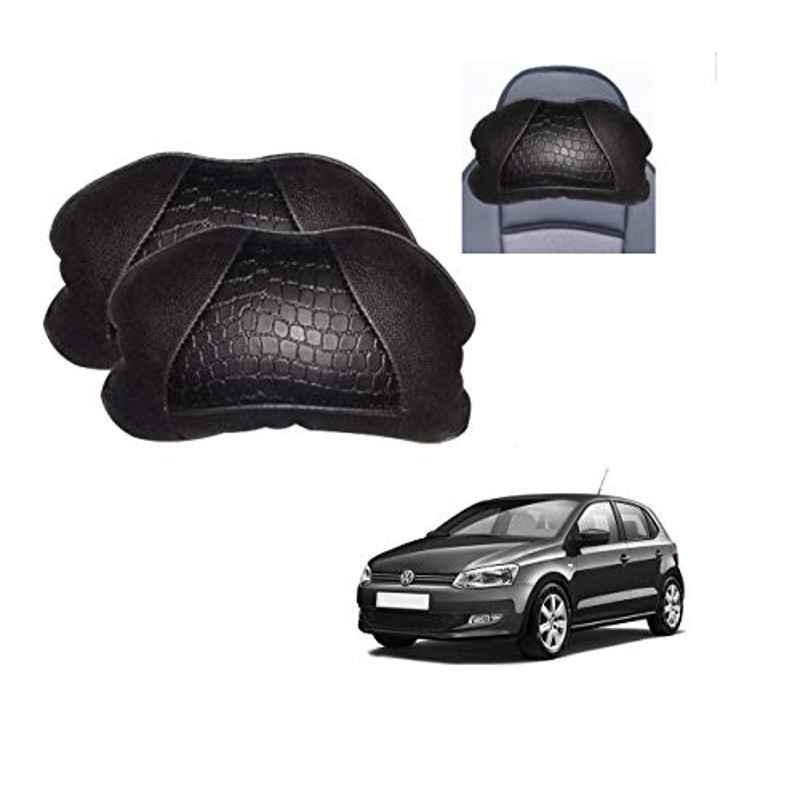 Kozdiko 2 Pcs Black Neck Rest Cushion Pillow Set for Volkswagen Polo