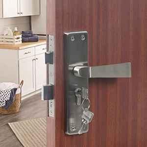 Voltizi 8 inch Stainless Steel Cylindrical Plate One Side Key Mortise Door Lock Handle Set with 3 Computer Keys, VL-CR015-B