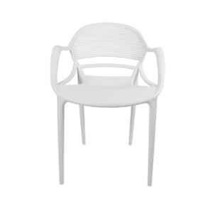 Diya Sunset White Solid Back Plastic Chair with Arm