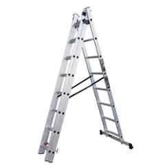EMAC 8 Step Aluminium Silver Anti Slip Folding Combination Ladder, E3CL-8