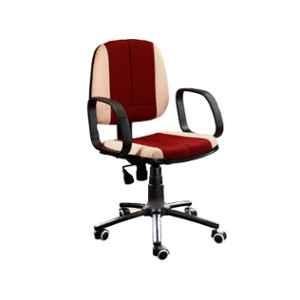 Rose  Beige & Maroon Low Back Office Chair, 112