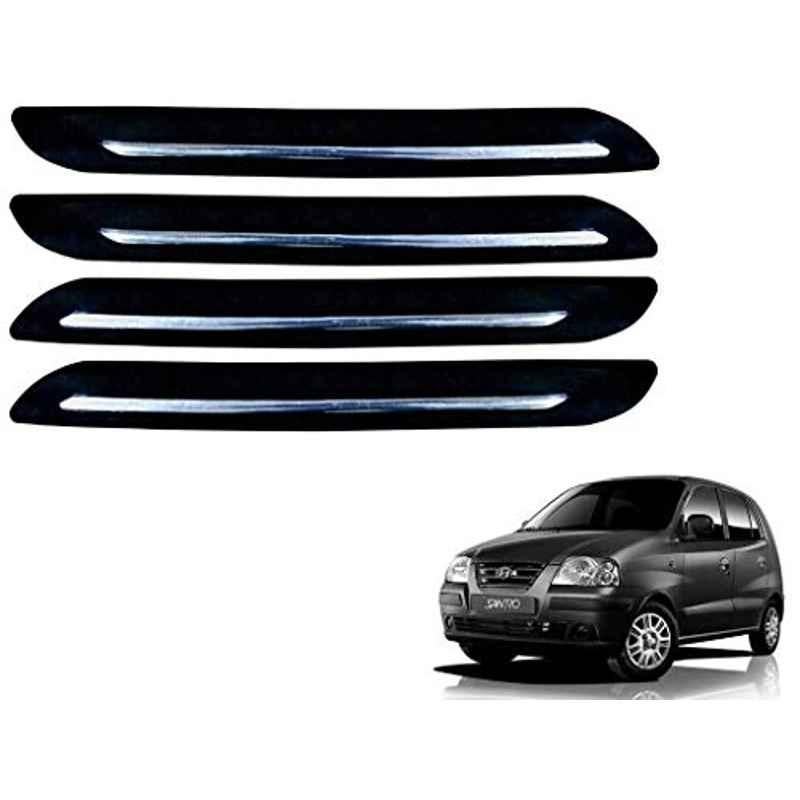 Kozdiko 4 Pcs Single Chrome Bumper Protector Set for Hyundai Santro Xing
