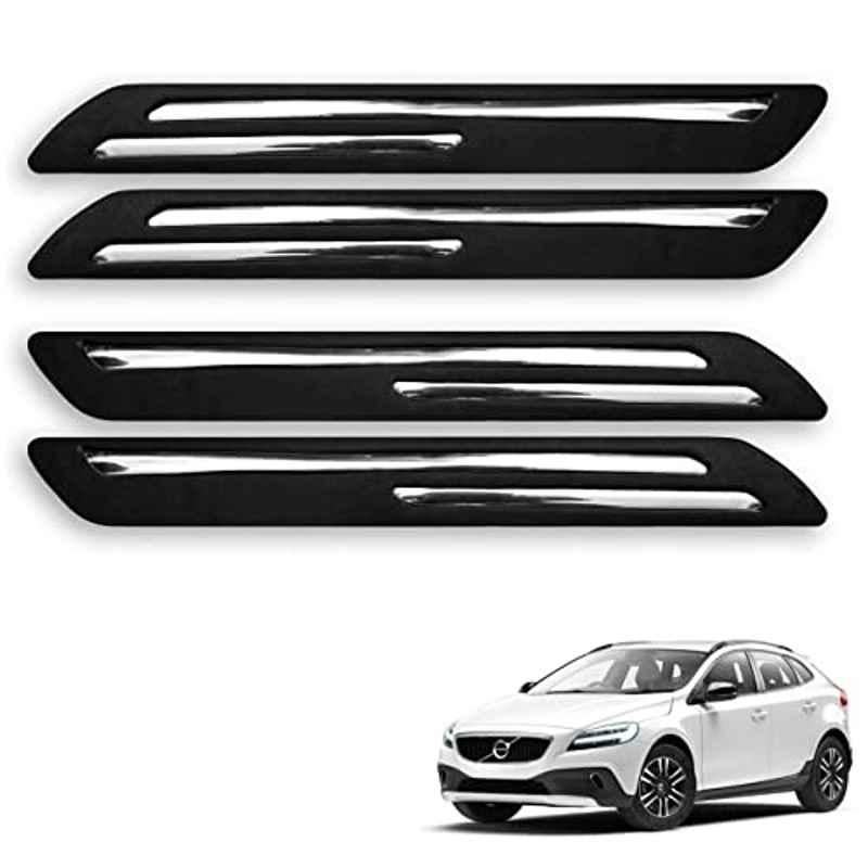 Buy Kozdiko 4 Pcs Rubber Black Double Chrome Strips Car Bumper Protector Guard Set for Volvo V40 Online At Price 196