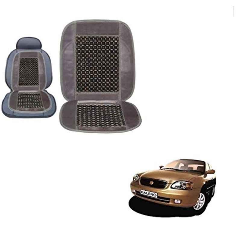 Kozdiko Wooden Bead Seat with Grey Velvet Border for Maruti Suzuki Baleno, KOZ-87159
