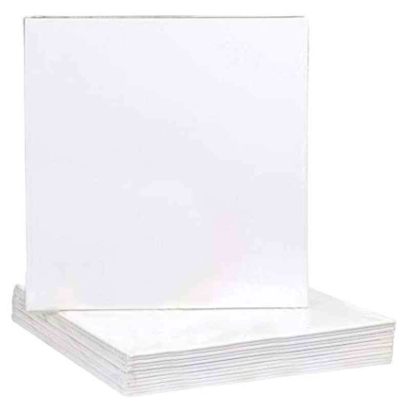 10x10cm White Creative Painting Panels Canvas Board (Pack of 10)