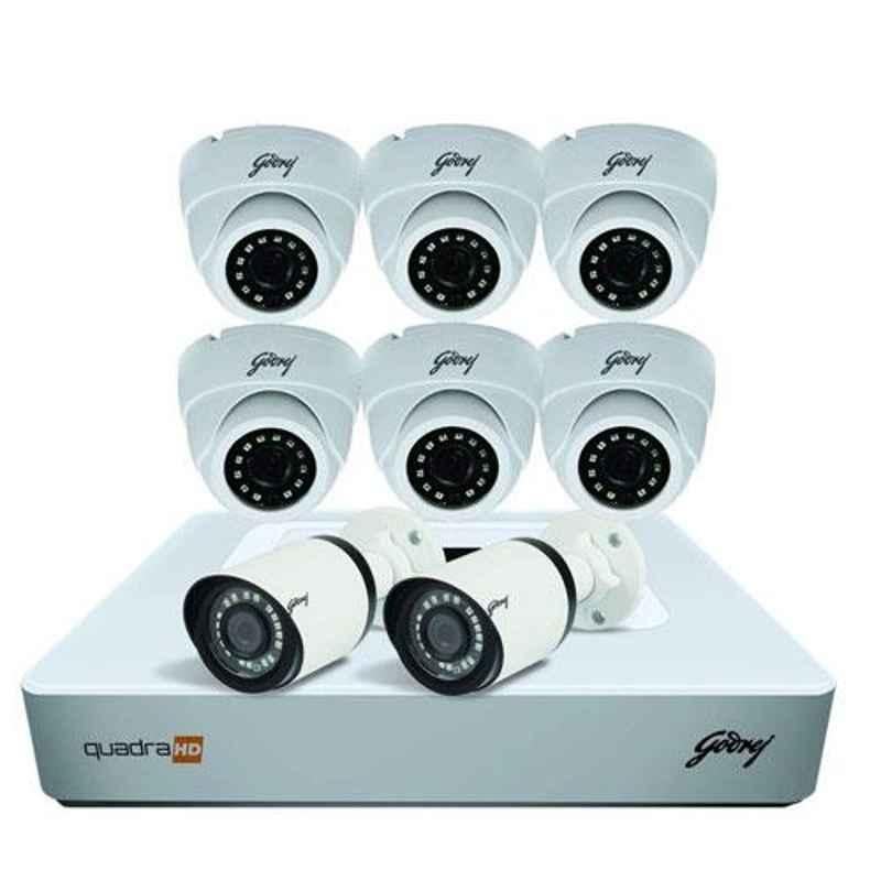 Godrej SeeThru 8 Channel 1080P Full HD White CCTV Camera Kit, SK-8CH1080P6D2B